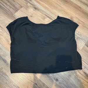 Women’s SHEIN Cropped Black Short Sleeve Shirt With Open Back